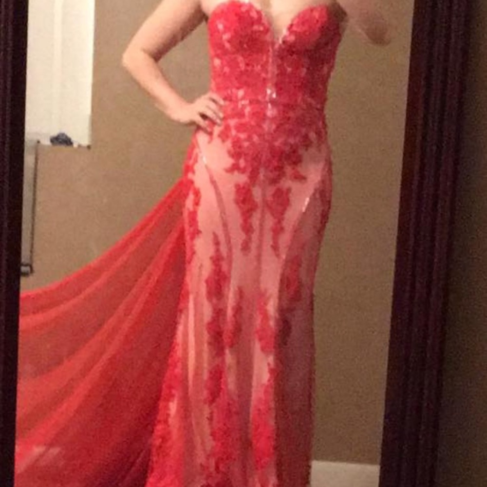 Red formal gown